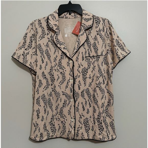 State of Day Pajama Set Womens XS Tan Textural Animal Lounge Comfy Sleep Cozy - Picture 3 of 9